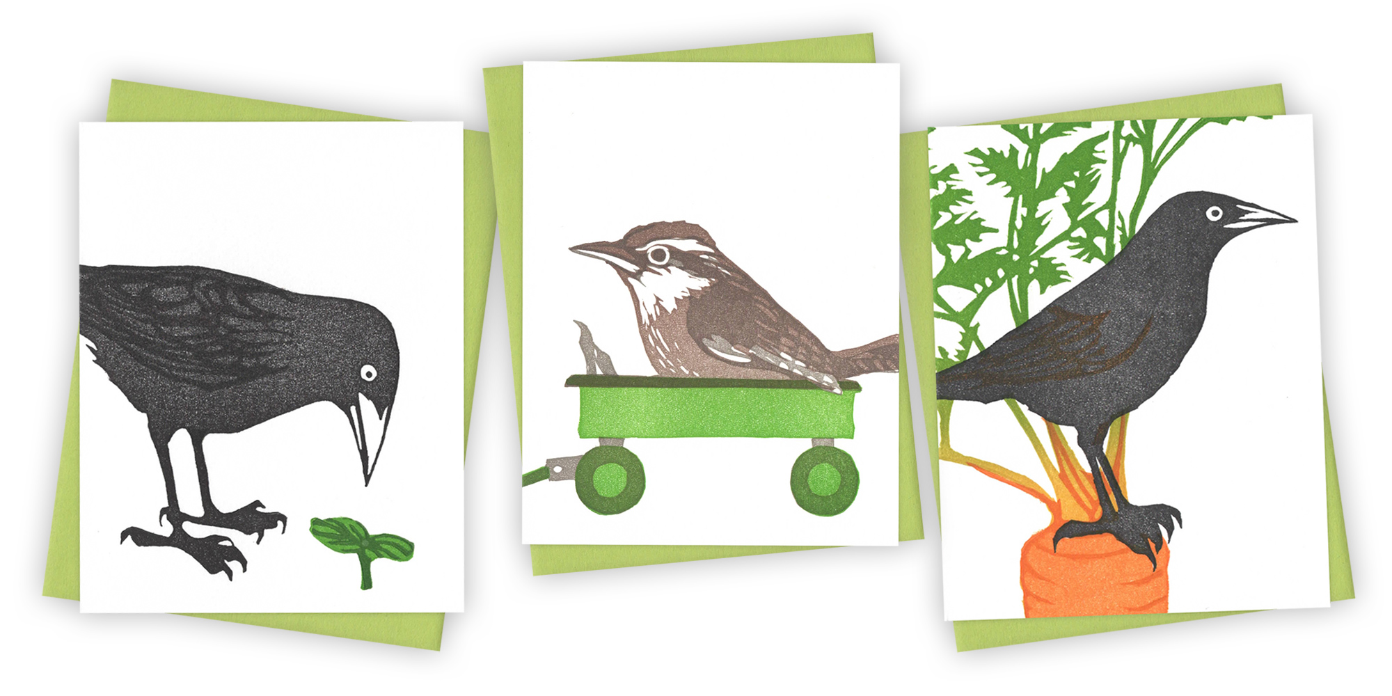 original block print greeting cards