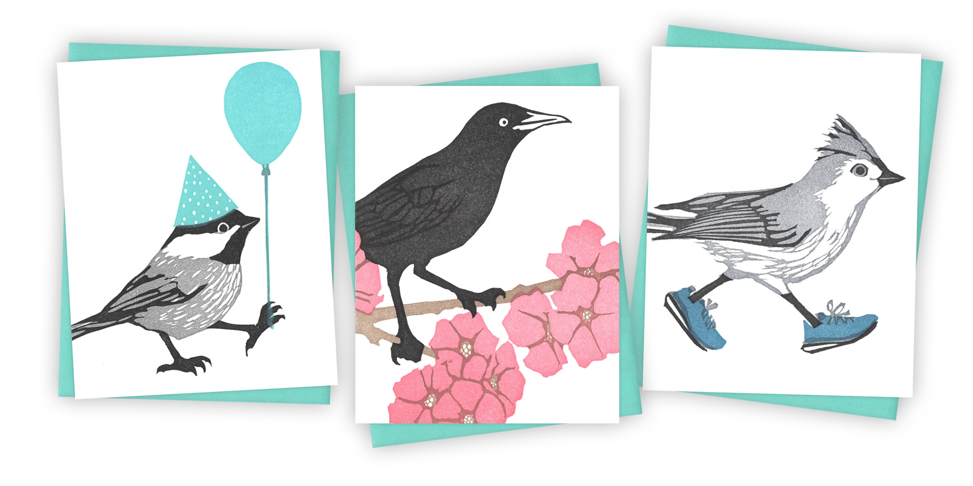original block print greeting cards